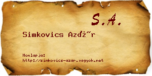 Simkovics Azár névjegykártya